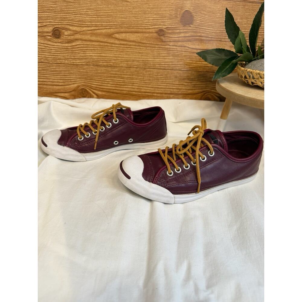 Converse Jack Purcell Maroon Burgundy leather Men’s 4. Women’s 6